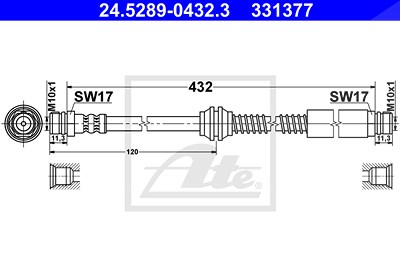 Ate Bremsschlauch [Hersteller-Nr. 24.5289-0432.3] für VW von ATE