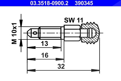 Ate Entlüfterschraube/-ventil [Hersteller-Nr. 03.3518-0900.2] von ATE