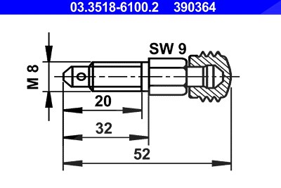 Ate Entlüfterschraube/-ventil [Hersteller-Nr. 03.3518-6100.2] von ATE