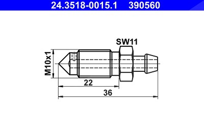 Ate Entlüfterschraube/-ventil [Hersteller-Nr. 24.3518-0015.1] von ATE