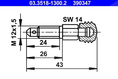 Ate Entlüfterschraube/-ventil [Hersteller-Nr. 03.3518-1300.2] von ATE
