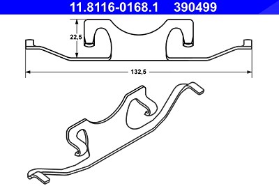 Ate Feder, Bremssattel [Hersteller-Nr. 11.8116-0168.1] für BMW von ATE