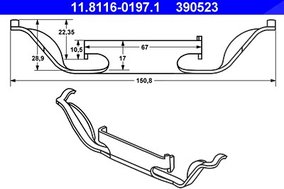 Ate Feder, Bremssattel [Hersteller-Nr. 11.8116-0197.1] für BMW von ATE