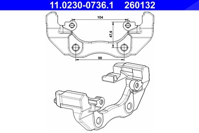 Ate Halter, Bremssattel [Hersteller-Nr. 11.0230-0736.1] für Ford von ATE