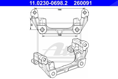 Ate Halter, Bremssattel [Hersteller-Nr. 11.0230-0698.2] für Ford, Mazda, Volvo von ATE