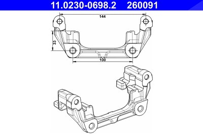 Ate Halter, Bremssattel [Hersteller-Nr. 11.0230-0698.2] für Ford, Mazda, Volvo von ATE