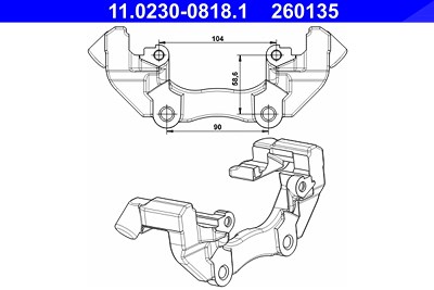 Ate Halter, Bremssattel [Hersteller-Nr. 11.0230-0818.1] für Ford, Volvo von ATE