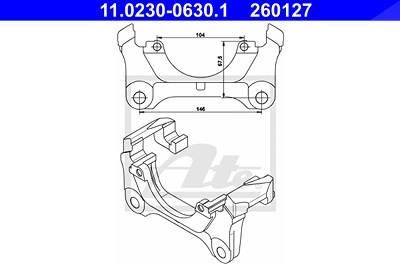 Ate Halter, Bremssattel [Hersteller-Nr. 11.0230-0630.1] für Audi von ATE