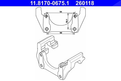 Ate Halter, Bremssattel [Hersteller-Nr. 11.8170-0675.1] für Volvo von ATE