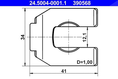 Ate Halter, Bremsschlauch [Hersteller-Nr. 24.5004-0001.1] von ATE