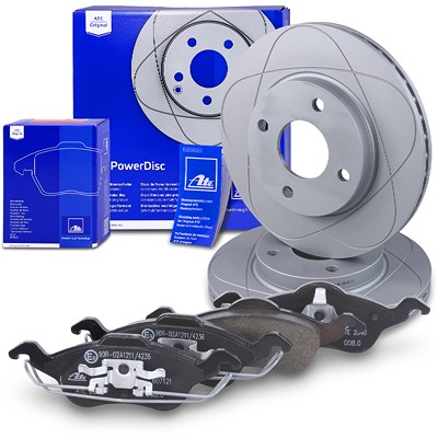 Ate POWERDISC Bremsscheiben +Bremsbeläge vorne für Ford von ATE