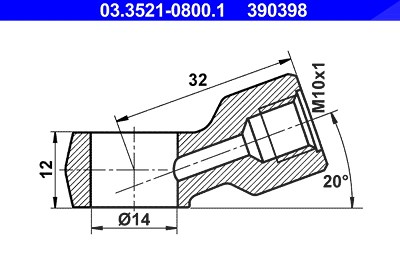 Ate Ringstutzen, Rohrleitung [Hersteller-Nr. 03.3521-0800.1] von ATE