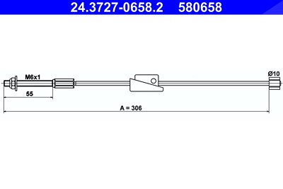 Ate Seilzug, Feststellbremse [Hersteller-Nr. 24.3727-0658.2] für Ford, Mazda von ATE