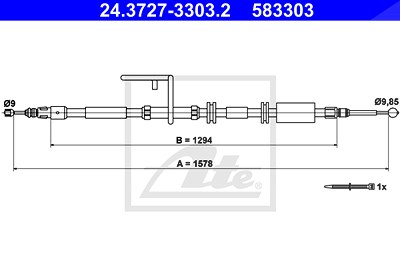 Ate Seilzug, Feststellbremse [Hersteller-Nr. 24.3727-3303.2] für Land Rover von ATE
