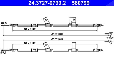 Ate Seilzug, Feststellbremse [Hersteller-Nr. 24.3727-0799.2] für Opel, Vauxhall von ATE