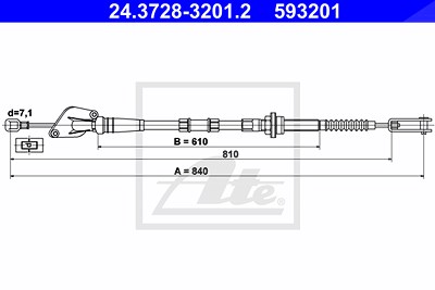 Ate Seilzug, Kupplungsbetätigung [Hersteller-Nr. 24.3728-3201.2] für Kia von ATE