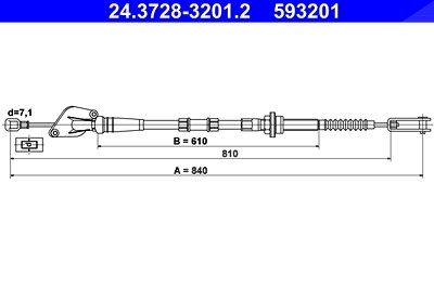 Ate Seilzug, Kupplungsbetätigung [Hersteller-Nr. 24.3728-3201.2] für Kia von ATE