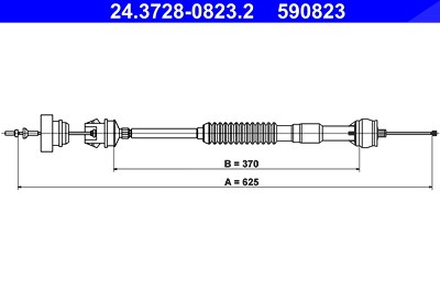 Ate Seilzug, Kupplungsbetätigung [Hersteller-Nr. 24.3728-0823.2] für Peugeot von ATE