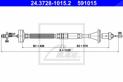Ate Seilzug, Kupplungsbetätigung [Hersteller-Nr. 24.3728-1015.2] für Renault von ATE
