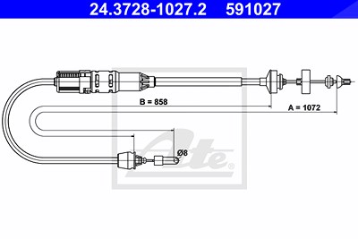 Ate Seilzug, Kupplungsbetätigung [Hersteller-Nr. 24.3728-1027.2] für Renault von ATE