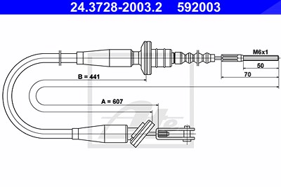 Ate Seilzug, Kupplungsbetätigung [Hersteller-Nr. 24.3728-2003.2] für Suzuki von ATE