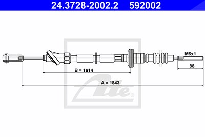 Ate Seilzug, Kupplungsbetätigung [Hersteller-Nr. 24.3728-2002.2] für Suzuki von ATE