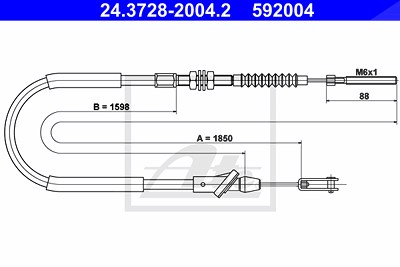 Ate Seilzug, Kupplungsbetätigung [Hersteller-Nr. 24.3728-2004.2] für Suzuki von ATE