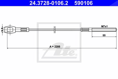 Ate Seilzug, Kupplungsbetätigung [Hersteller-Nr. 24.3728-0106.2] für VW von ATE
