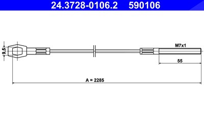 Ate Seilzug, Kupplungsbetätigung [Hersteller-Nr. 24.3728-0106.2] für VW von ATE
