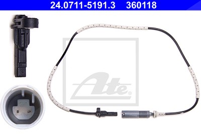 Ate Sensor, Raddrehzahl [Hersteller-Nr. 24.0711-5191.3] für BMW von ATE