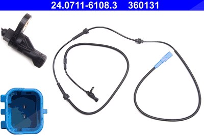 Ate Sensor, Raddrehzahl [Hersteller-Nr. 24.0711-6108.3] für Citroën von ATE
