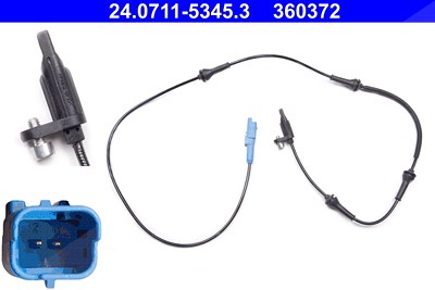 Ate Sensor, Raddrehzahl [Hersteller-Nr. 24.0711-5345.3] für Citroën, Peugeot von ATE