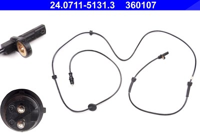 Ate Sensor, Raddrehzahl [Hersteller-Nr. 24.0711-5131.3] für Fiat von ATE