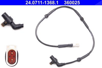 Ate Sensor, Raddrehzahl [Hersteller-Nr. 24.0711-1368.1] für Ford von ATE