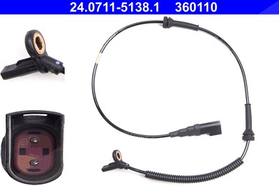Ate Sensor, Raddrehzahl [Hersteller-Nr. 24.0711-5138.1] für Ford von ATE