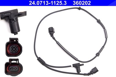 Ate Sensor, Raddrehzahl [Hersteller-Nr. 24.0713-1125.3] für Ford, Seat, VW von ATE