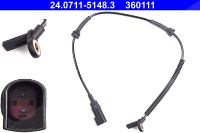 Ate Sensor, Raddrehzahl [Hersteller-Nr. 24.0711-5148.3] für Ford von ATE
