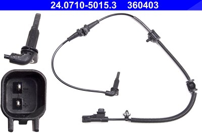 Ate Sensor, Raddrehzahl [Hersteller-Nr. 24.0710-5015.3] für Chevrolet, Opel, Saab von ATE