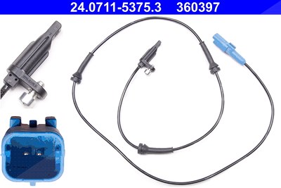 Ate Sensor, Raddrehzahl [Hersteller-Nr. 24.0711-5375.3] für Peugeot von ATE