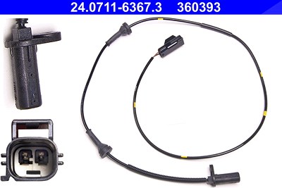 Ate Sensor, Raddrehzahl [Hersteller-Nr. 24.0711-6367.3] für Volvo von ATE