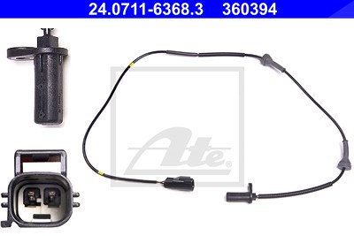 Ate Sensor, Raddrehzahl [Hersteller-Nr. 24.0711-6368.3] für Volvo von ATE