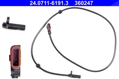 Ate Sensor, Raddrehzahl [Hersteller-Nr. 24.0711-6191.3] für Mercedes-Benz von ATE