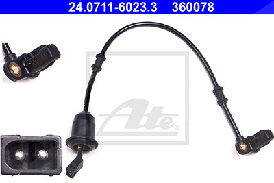 Ate Sensor, Raddrehzahl [Hersteller-Nr. 24.0711-6023.3] für Mercedes-Benz von ATE