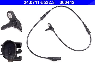 Ate Sensor, Raddrehzahl [Hersteller-Nr. 24.0711-5532.3] für Mercedes-Benz von ATE