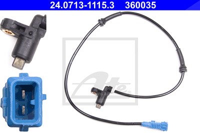 Ate Sensor, Raddrehzahl [Hersteller-Nr. 24.0713-1115.3] für Peugeot von ATE