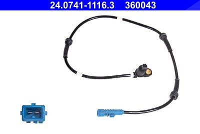 Ate Sensor, Raddrehzahl [Hersteller-Nr. 24.0741-1116.3] für Peugeot von ATE