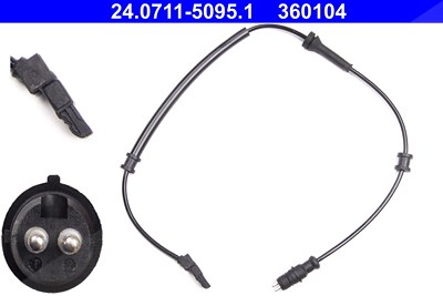 Ate Sensor, Raddrehzahl [Hersteller-Nr. 24.0711-5095.1] für Renault von ATE