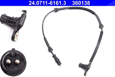 Ate Sensor, Raddrehzahl [Hersteller-Nr. 24.0711-6161.3] für Renault von ATE