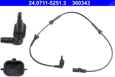 Ate Sensor, Raddrehzahl [Hersteller-Nr. 24.0711-5251.3] für Renault von ATE