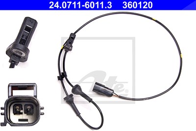 Ate Sensor, Raddrehzahl [Hersteller-Nr. 24.0711-6011.3] für Volvo von ATE